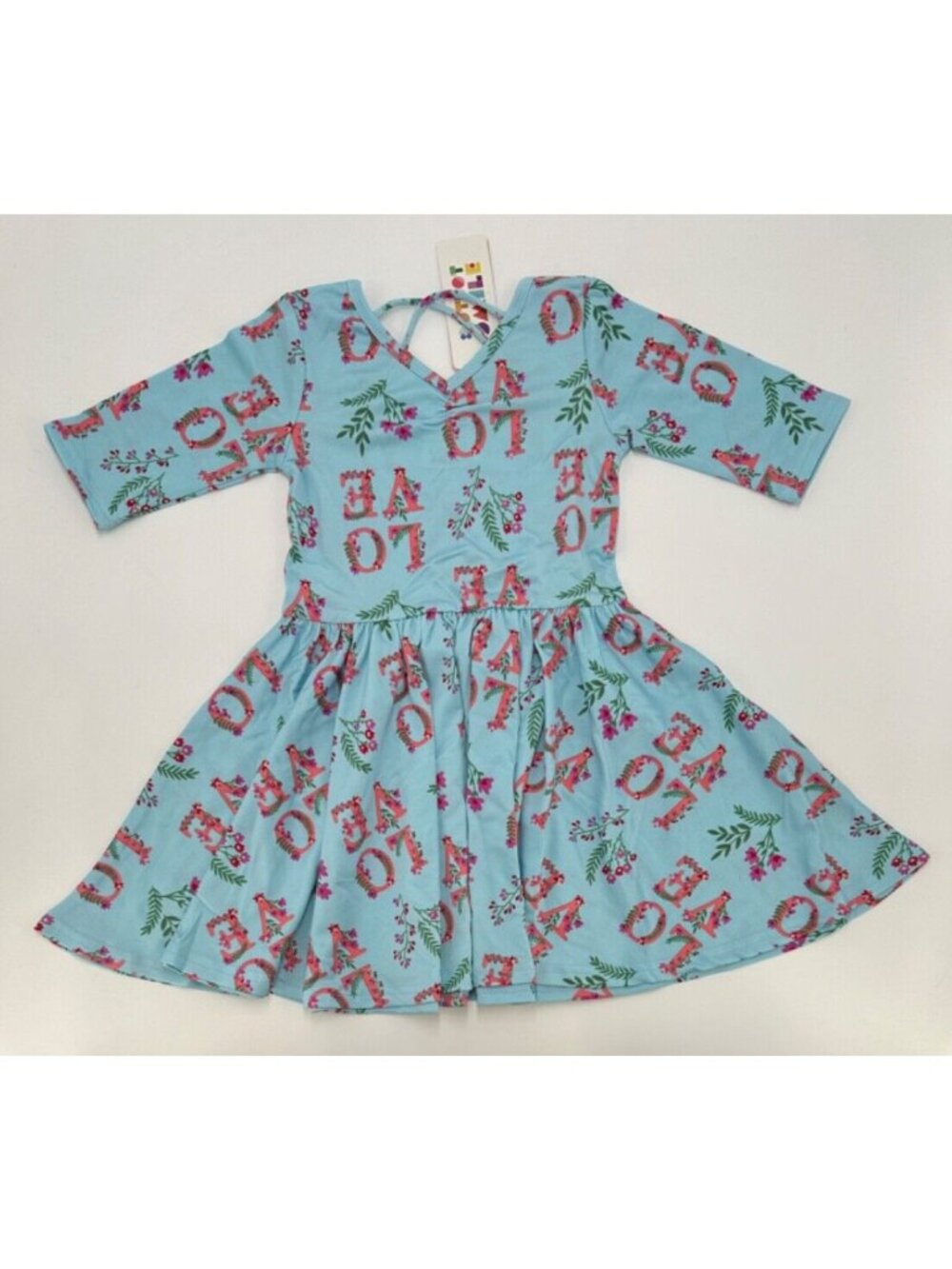 Dot Dot Smile Girl's Ballerina Twirl Dress sz 3-4 NWT LOVE Floral Blue